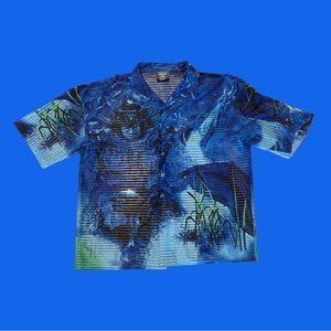 Super cool transparent short sleeved button down!